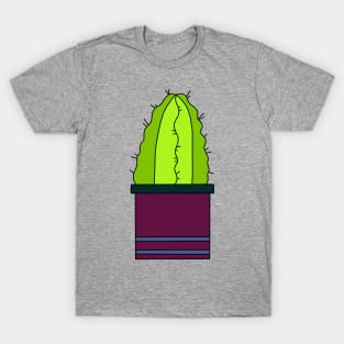 Cute Cactus Design #51: Purple Pot Cactus T-Shirt